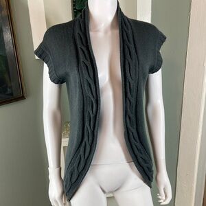 Vintage y2k shrug Cable Knit Open Front Sweater Vest